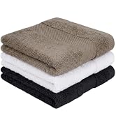 ZHAYAO 100% Cotton Wash Cloths, 13 x 13 inch, Multicolor, 3 Pack | Highly Absorbent, Soft Feel Fi...