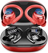 Hupoaf Wireless Earbuds Sport, New Bluetooth 5.4 Headphones with Earhooks, 50H Stereo Deep Bass O...