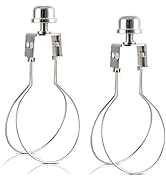 GO&SO Clip On Holder Lamp Shade Light Bulb Clip Adapter (Set of 2,Nickel),Lamp Finials and Clip-o...