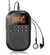 AM FM Portable Radio:1100mAh Rechargeable Transistor Pocket Radio with Best Reception Digital Tun...