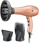 NITION Negative Ions Ceramic Hair Dryer with Diffuser Attachment Ionic Blow Dryer Quick Drying,18...