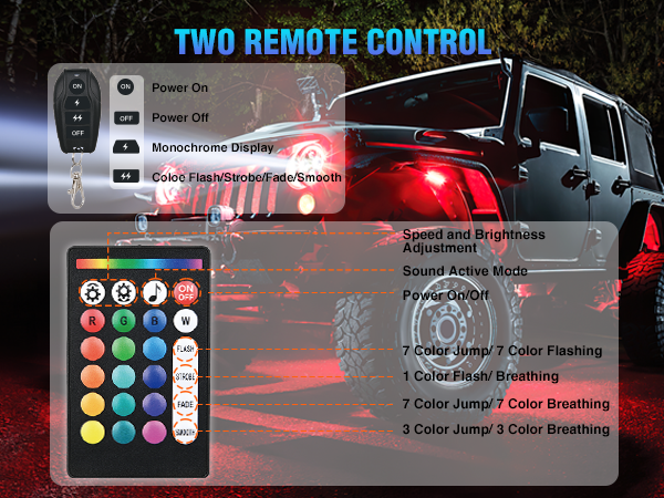 6pcs wide angle RGB led rock light remote Bluetooth app dual control