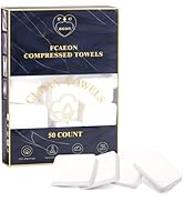 FCAEON Compressed Towel Tablet 12"X9" 50 PCS Bulk Packed Coin Towelettes Disposable Cleaning Wash...