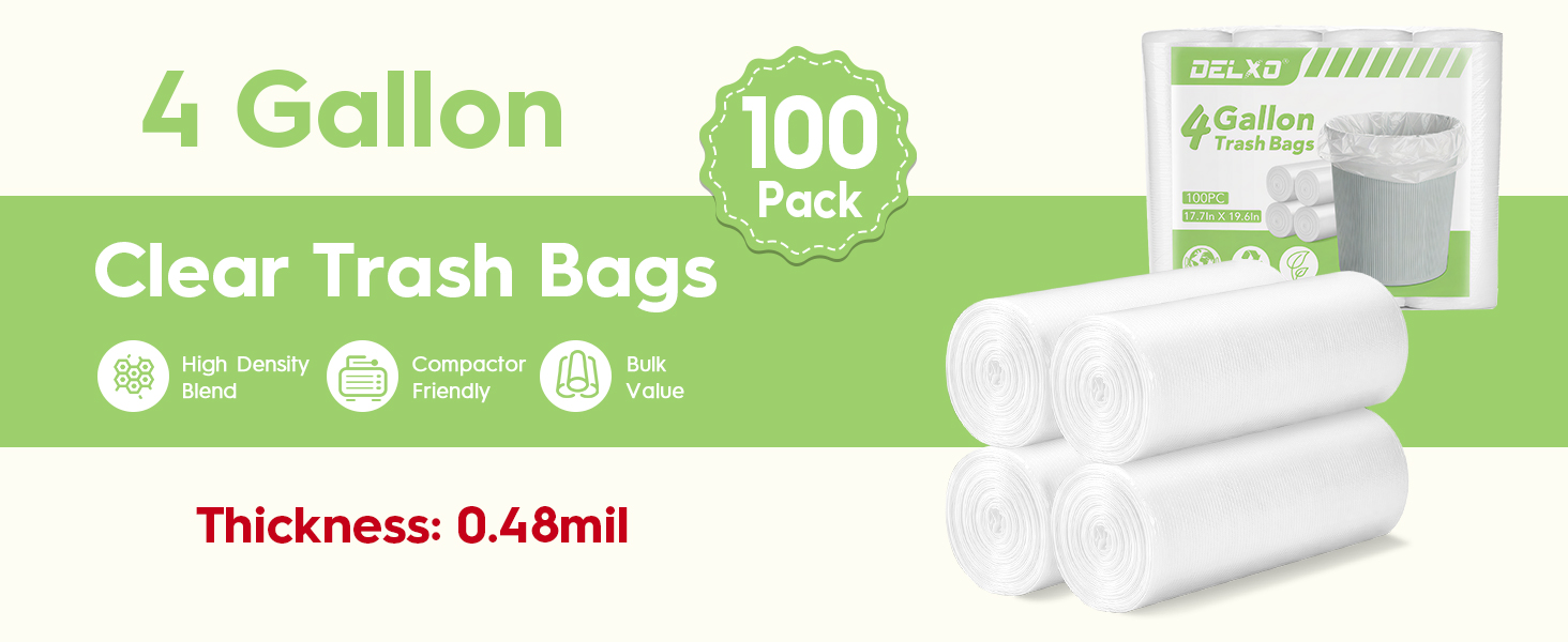 Small Trash Bags 4 Gallon