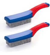 Wire Brushes 2 Pcs Steel Brushes Heavy Duty Carbon Steel and Stainless Steel Wire Scratch Brush w...