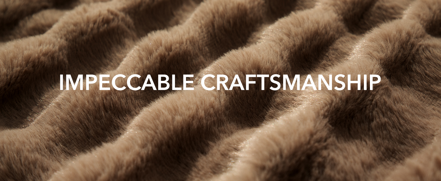 Faux Rabbit Fur Bubble Heated Blanket