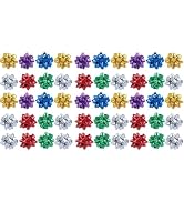 50 Pcs Colorful 1 Inch Gift Bows Mini Christmas Bows Metallic Star Bows Party Gifts Wrapping Bows...