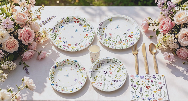 wildflower paper plate
