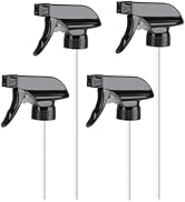 Spray Bottle Nozzle Replacement, 4 Pack Black Spray Nozzle for Bottles – 1.1 Inch, 3 Settings, Le...