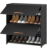 UNITSTAGE Shoe Rack, 5 Tier Shoe Storage Cabinet with Door 20 Pair Plastic Shoe Shelves Organizer...