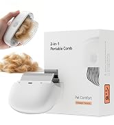 2-in-1 Cat Comb - Soft Pet Brush for Grooming, Metal Flea Comb for Hair Removal & Detangling Mats...