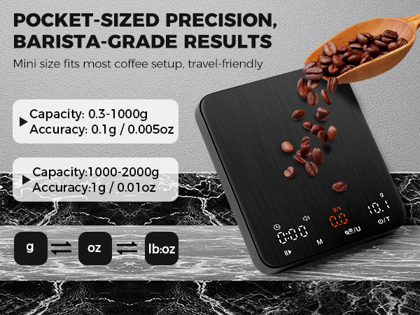 Coffee scale espresso scale with timer mini coffee scale with timer digital coffee bean scale