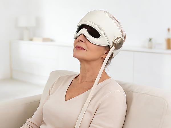 Heat therapy and massage can relax the head and eyes.