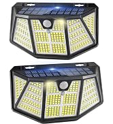 Ehowdin 2Pack Solar Light Outdoor 310LED Sensor Lights, IP67 Waterproof 3Light Modes -Upgraded Hi...