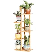 Bamboo 5 Tier 6 Potted Plant Stand Rack Multiple Flower Pot Holder Shelf Indoor Outdoor Planter D...