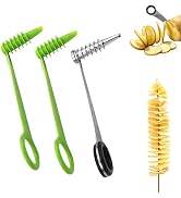 3PCS Spiral Cutter,Piranha Spiral Cutter,Potato Cutters Peelers,Stainless Steel&Plastic Flower Cu...