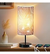 CINSARY Touch Control Bedside Lamp with 2 USB Ports, 3-Way Dimmable Table lamp for Bedroom, Night...