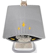 Double Layer Cat Litter Mat, 24x15 Inch Waterproof Litters Box Mat, Non-Slip Cat Mat for Litter Box
