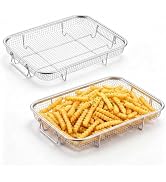 TeamFar 11.8 Inch Air Fryer Basket for Oven, Air Fryer Rack, 2 Pieces | Stainless Steel Air Fryer...