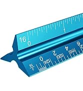 Architectural Scale Ruler, 12" Aluminum Architect Scale, Triangular Ruler for Blueprint, Triangle...