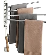 Alise Swivel Hand Towel Rack, 4 Arms Towel Bar SUS304 Stainless Steel Hand Towel Holder for Multi...