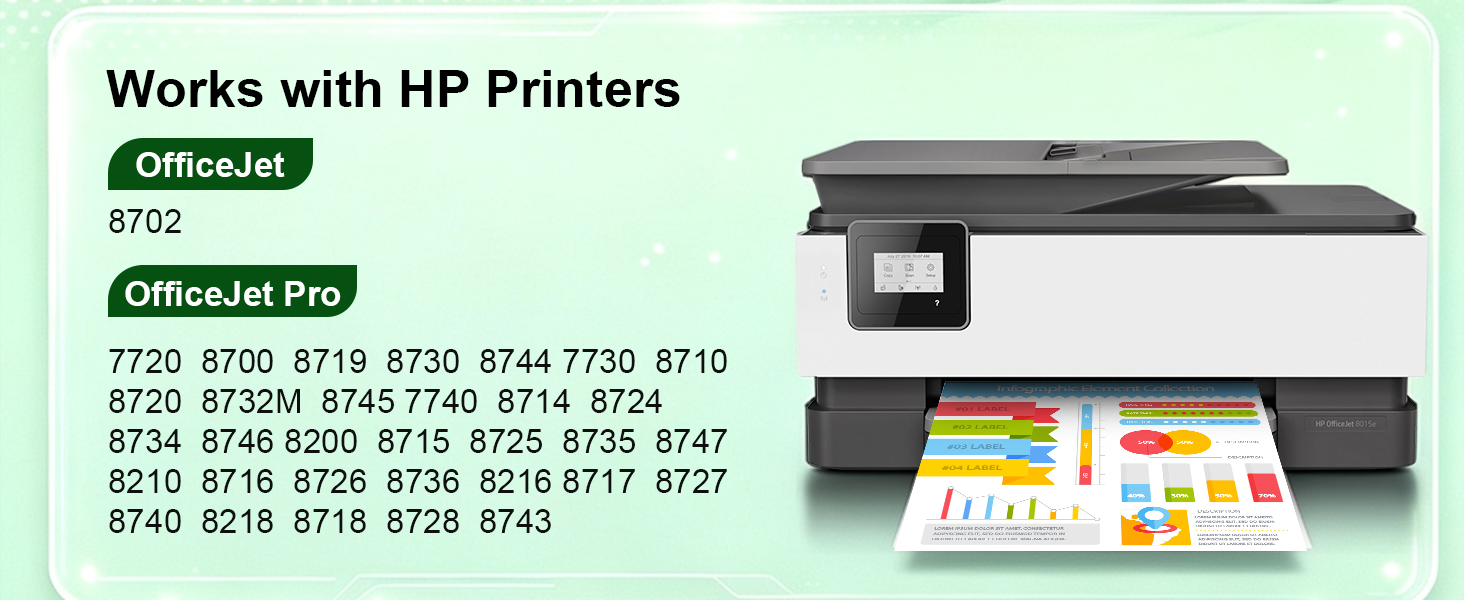 952XL INK cartridges Fade-resistant, crisp print quality