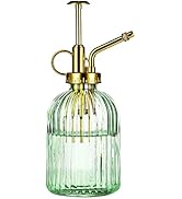 Aebor Glass Plant Mister Spray Bottle, 6.5" Green Glass Water Spray Bottle with Gold Top Pump Sma...