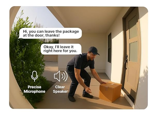 AlfredCam two-way audio lets you speak with delivery visitors at the door