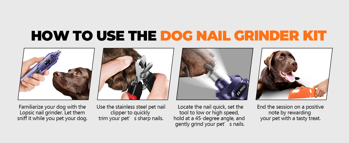 How to use the dog nail grinder