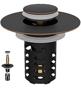 Anylock Upgraded Bathroom Sink Drain Strainer Hair Catcher Universal 3 in 1 Pop-up Sink Stopper, ...