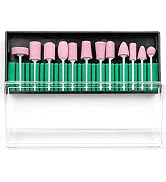 Nail Art Drill Bits Set - 12 Shapes Abrasive Mounted Stone,3/32" Shank Head Electric Grinding Man...