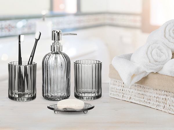 4PCS Decent Glass Bathroom Accessories Set