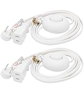 FIRMERST Foot Switch Extension Cord 6 Feet for Floor lamp, Holiday Lights, White, 2 Packs