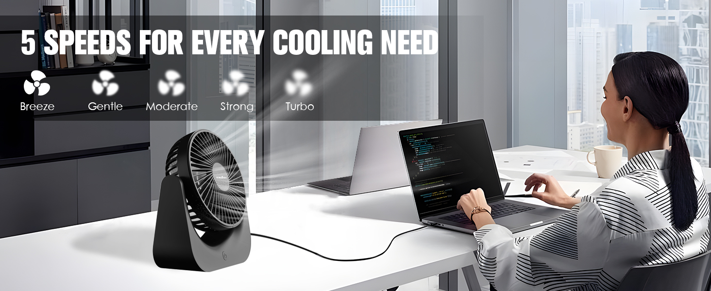 TRILINK USB Desk Fan