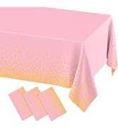 misaya 3 Packs Dot Disposable Table Cloth, 54 x 108 Inch Waterproof Plastic Tablecloth, Rectangle...