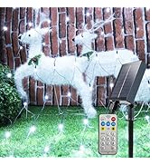 YAOZHOU Solar Christmas Net Lights Outdoor Waterproof, Cool White 264Led 9.9Ft*6.6Ft Mesh Lights ...
