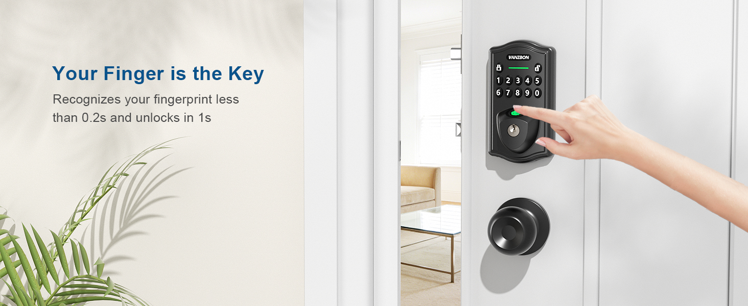 keyless entry door lock deadbolt with handle set
