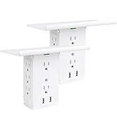 Socket Wall Shelf-CFMASTER 10 Port Surge Protector Wall Outlet, 8 Electrical Outlet Extenders and...