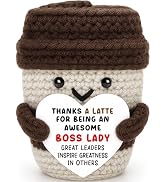 Boss Lady Gifts for Women Female Boss Bosses Day Leader Manager Birthday | Handmade Crochet Coffe...