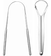 LA MIERE Tongue Scraper (2 Pack), 100% Stainless Steel, Easy to Use Tongue Scraper for Adults, To...