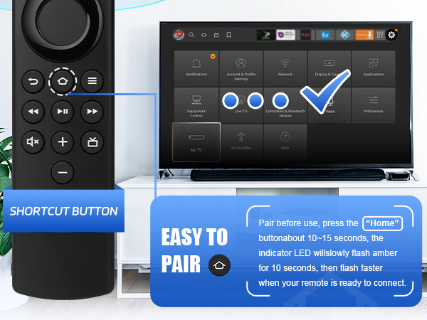 Replacement Voice Remote Control for All Fire-Series, TV Cube/Stick, Compatible with 4K Max/4K