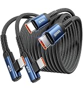 toocki USB C Cable 10ft 2Pack, 100W Right Angle Fast Charging Cord, Blue | Nylon Braided USB 2.0 ...