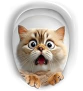 Mouthed Kitten 3D Sticker for Toilet,3D Bathroom Toilet Sticker,Animals 3D Wall Stickers,Stickers...
