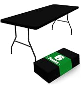 Moosfor Spandex 6 Foot Rectangle Table Cloth 6 Pack, Elastic Fitted Tablecloths for Picnic, Stret...