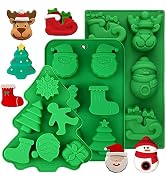 HUAKENER 3 Pack Christmas Soap Molds, Large Size Xmas Silicone Mold for Handmade Soap, Mini Cakes...