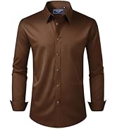 Alimens & Gentle Men's Dress Shirt Regular Fit Stretch Stain Shield Long Sleeve Solid Business We...