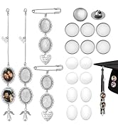 PH PandaHall 10 Sets Graduation Tassel Photo Charm Wedding Bouquet Photo Charms Bouquet Memorial ...