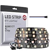 BTF-LIGHTING WS2805 IC RGBCCT Addressable Dual Data LED Strip 5050SMD 16.4FT 60LED/m 10Pixel/m 5 ...