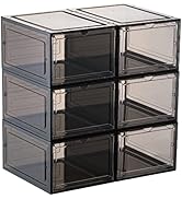evron Sturdy Shoe Storage Boxes Organizer Box,Fit Closet Organizers Case,Easy Snap-on Assembly Sh...