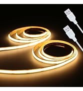 UVTaoYuan Led Strip Lights 5V USB 320 LEDs 2Pack Short COB LED Strip Light 3000K Warm White Not D...